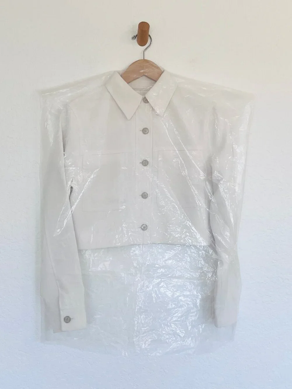NEW! Artizia Wilfred Little Cropped Jacket Button In Light Birch/Ivory XS - Picture 9 of 16